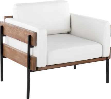 Clyburn V White Accent Chair