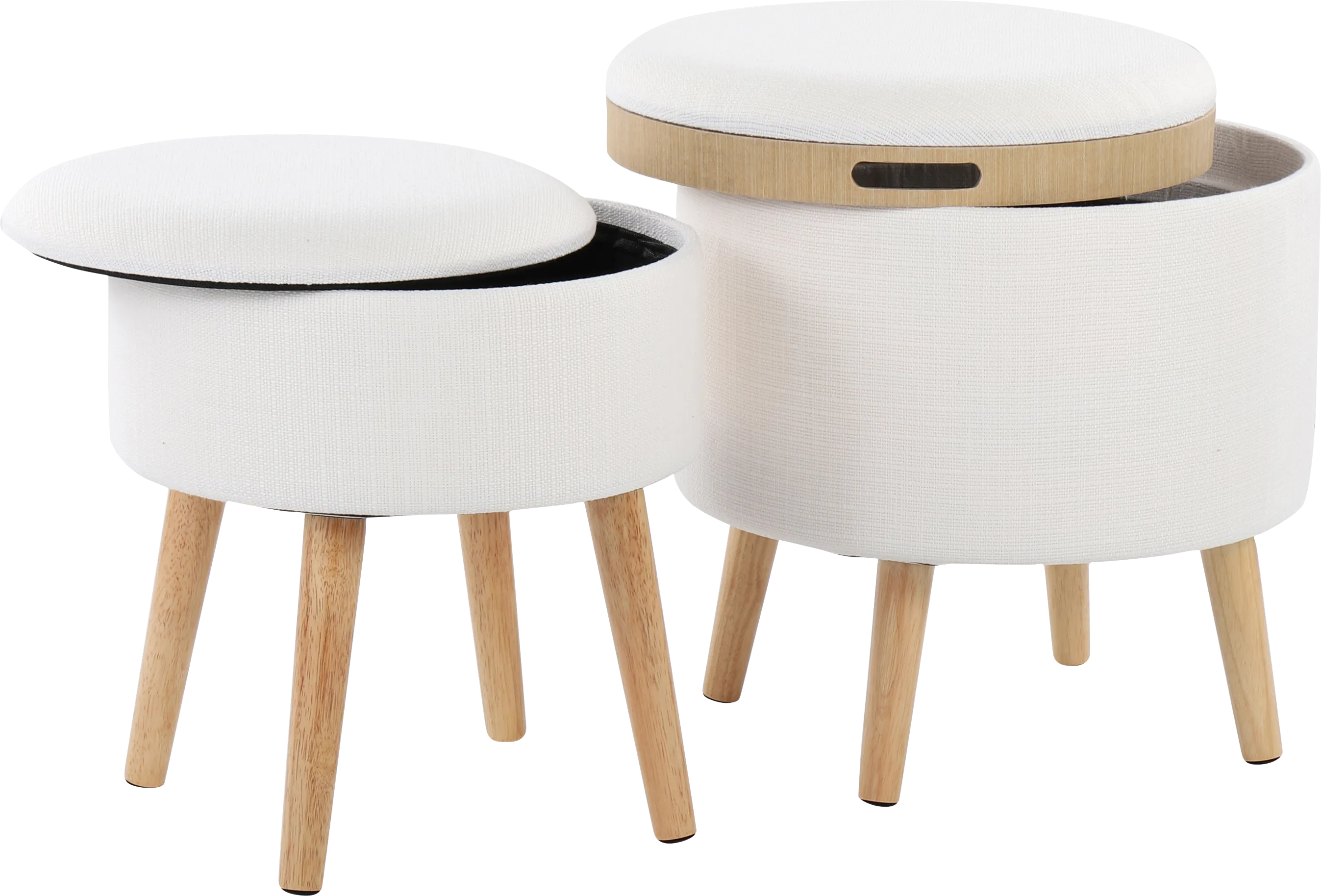 Leverde White Ottoman, Set of 2 - Thumbnail - Image 1