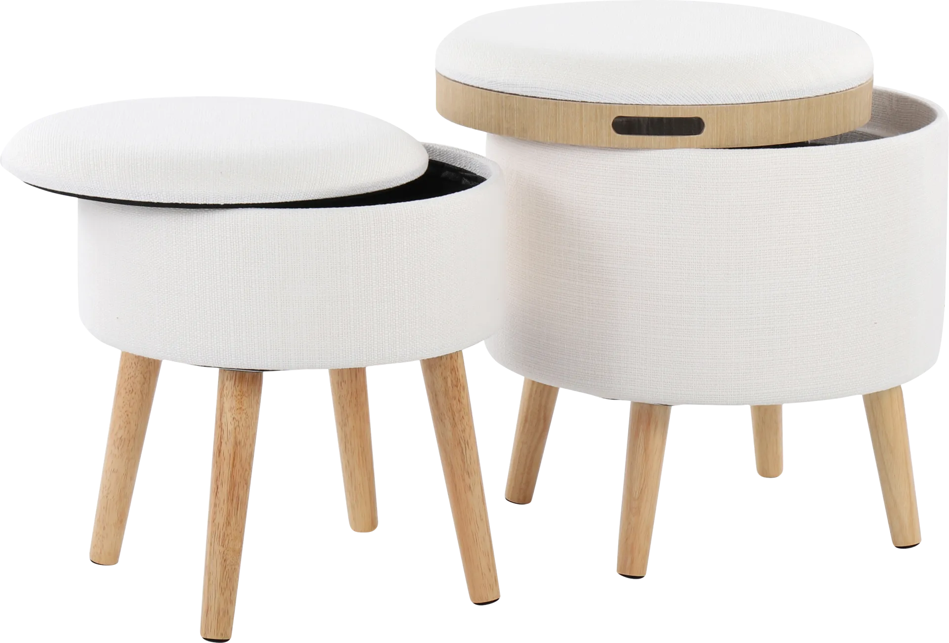 Leverde White Ottoman, Set of 2 - Image 1