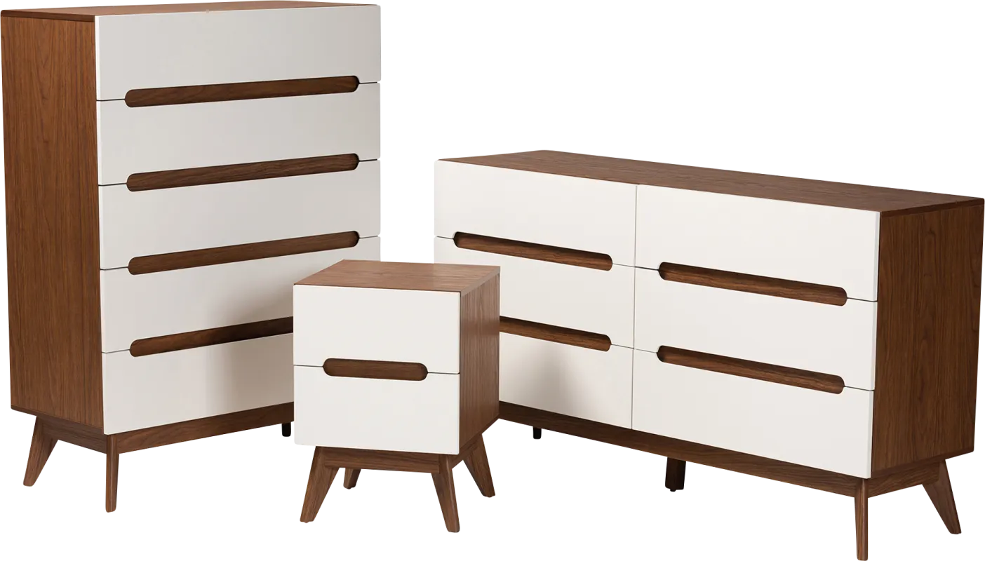 Detrie White 3 Pc Dresser Set