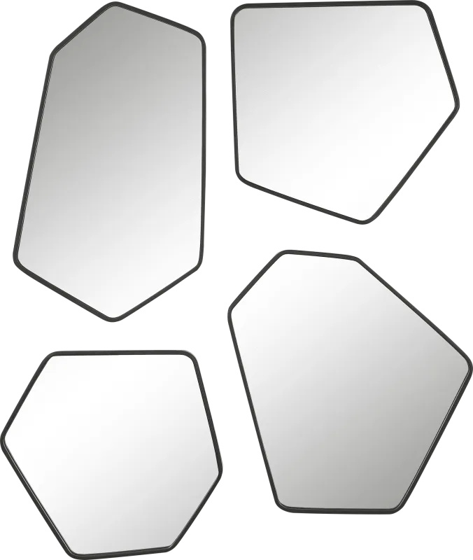 Kannst Black Wall Mirror, Set of 4