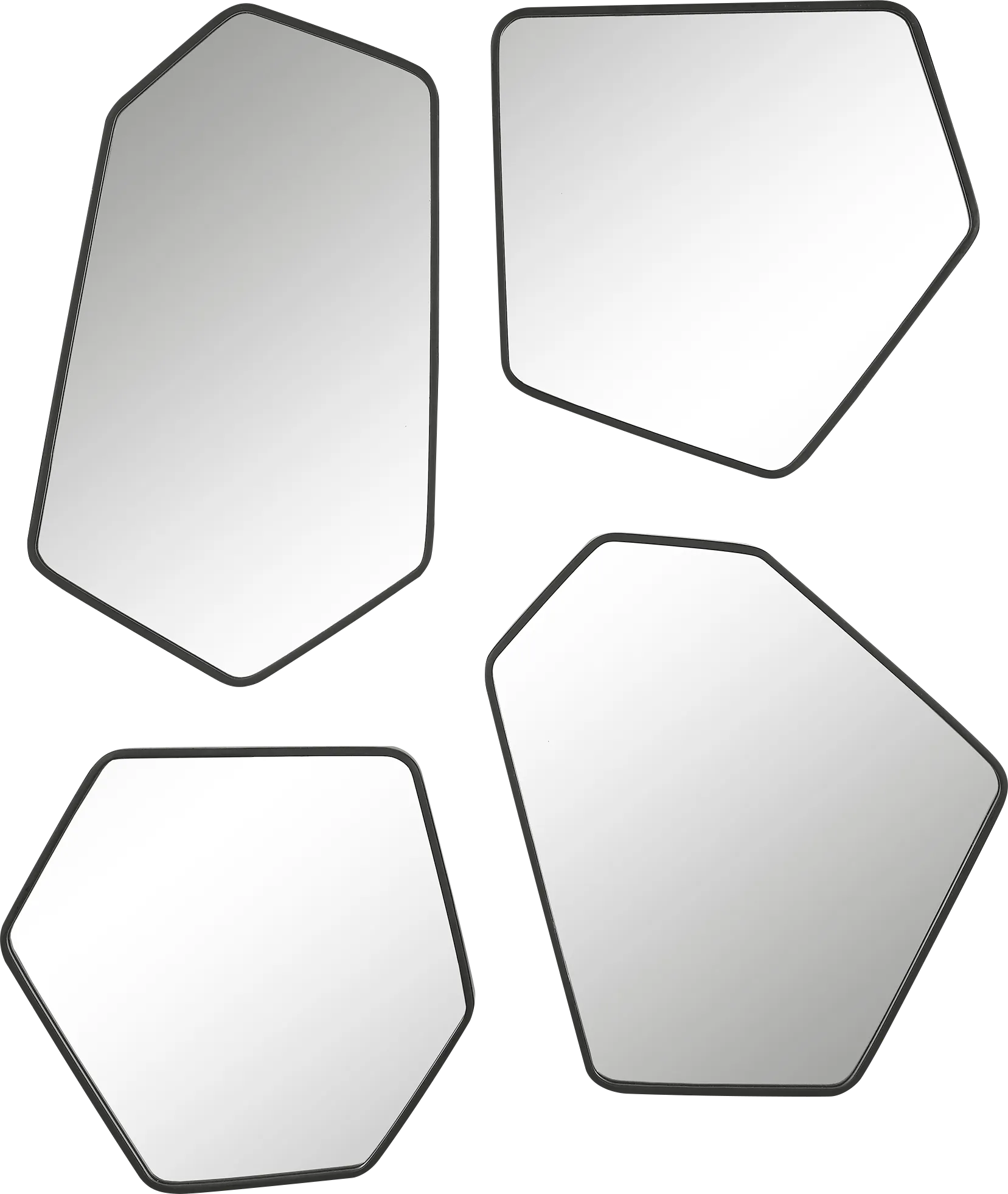 Kannst Black Wall Mirror, Set of 4 - Image 1
