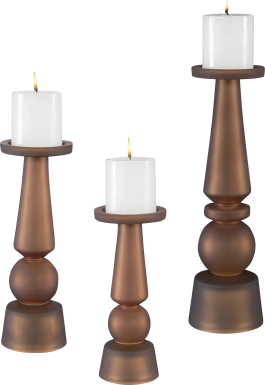 Imlayy Brown Candle Holder, Set of 3