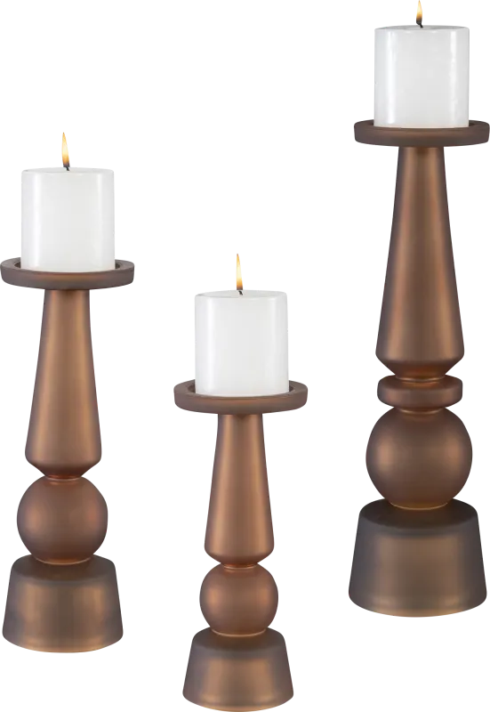Imlayy Brown Candle Holder, Set of 3