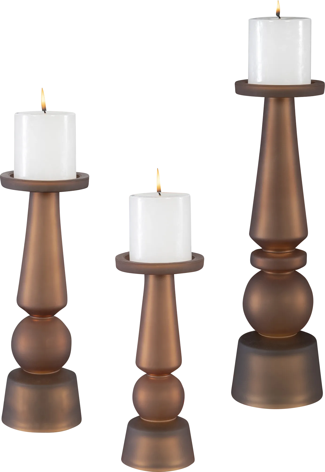 Imlayy Brown Candle Holder, Set of 3 - Image 1