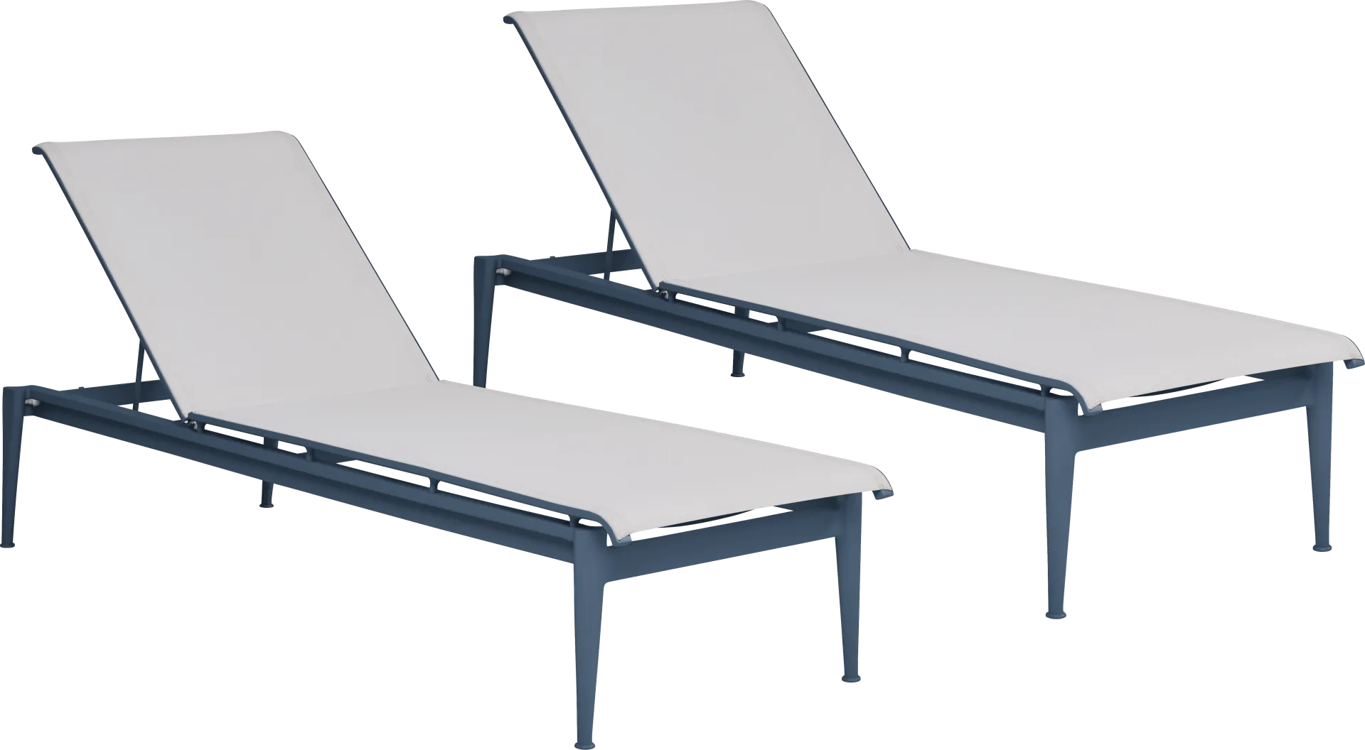 Park Walk Navy Outdoor Chaise, Set of 2 - Image 1