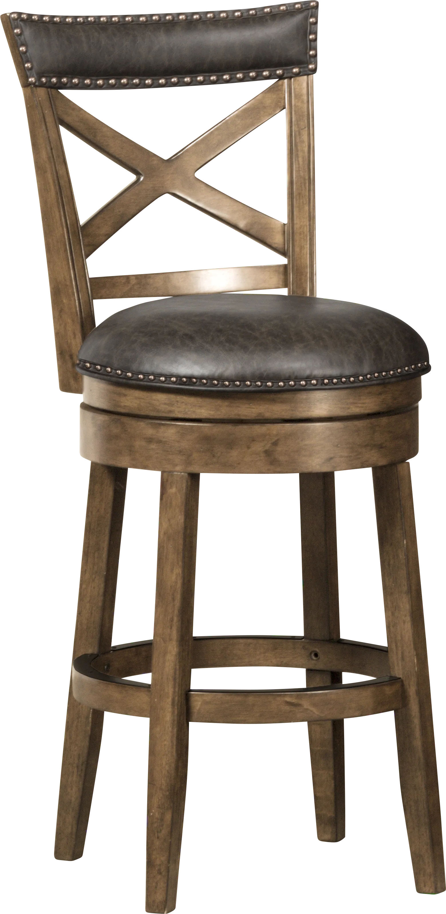 Vitellius Brown Swivel Counter Height Stool - Image 1