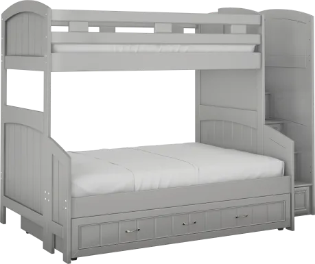 Kids Cottage Colors Gray Twin/Full Step Bunk