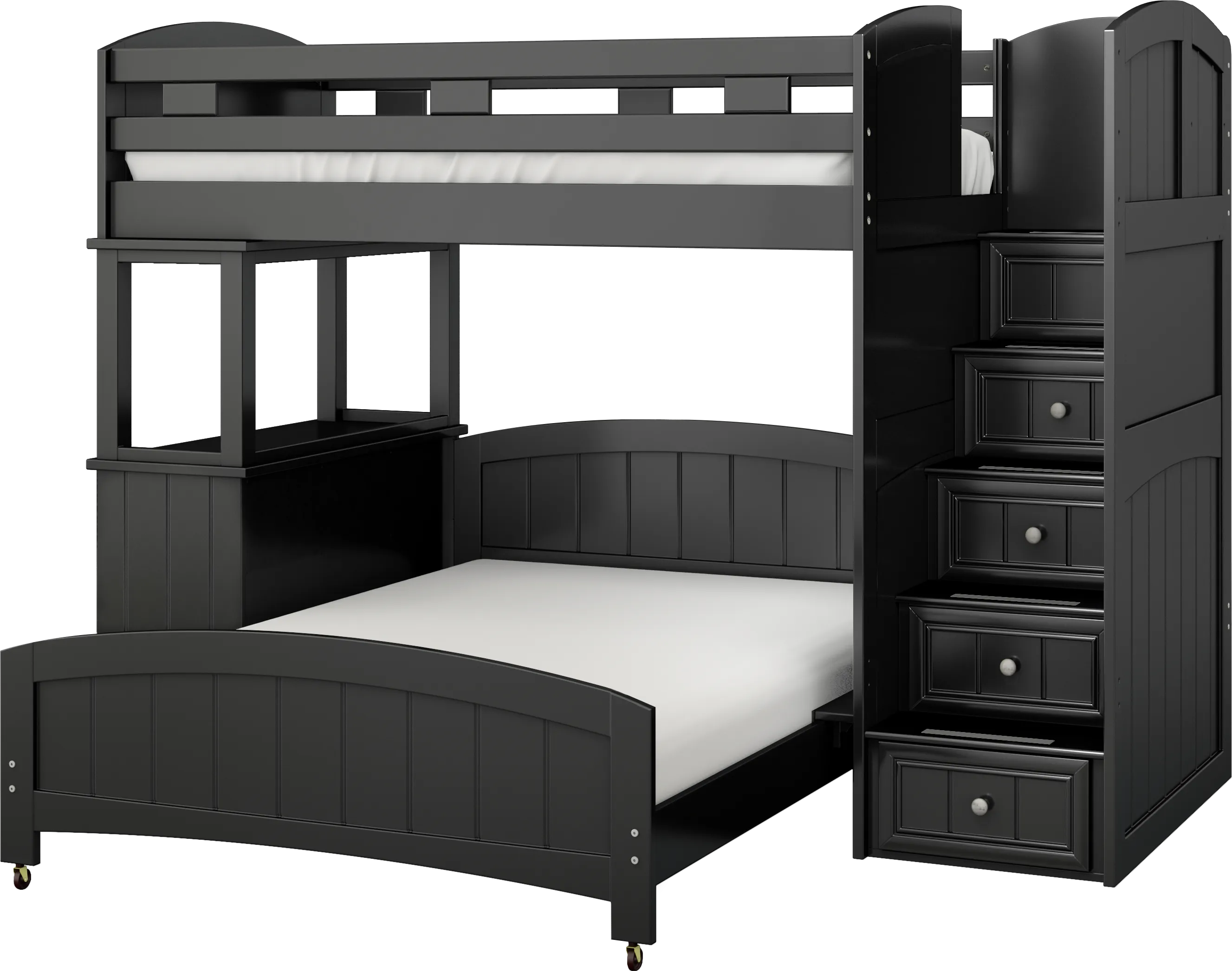 Kids Cottage Colors Black Twin/Full Step Loft with Dresser - Thumbnail - Image 1