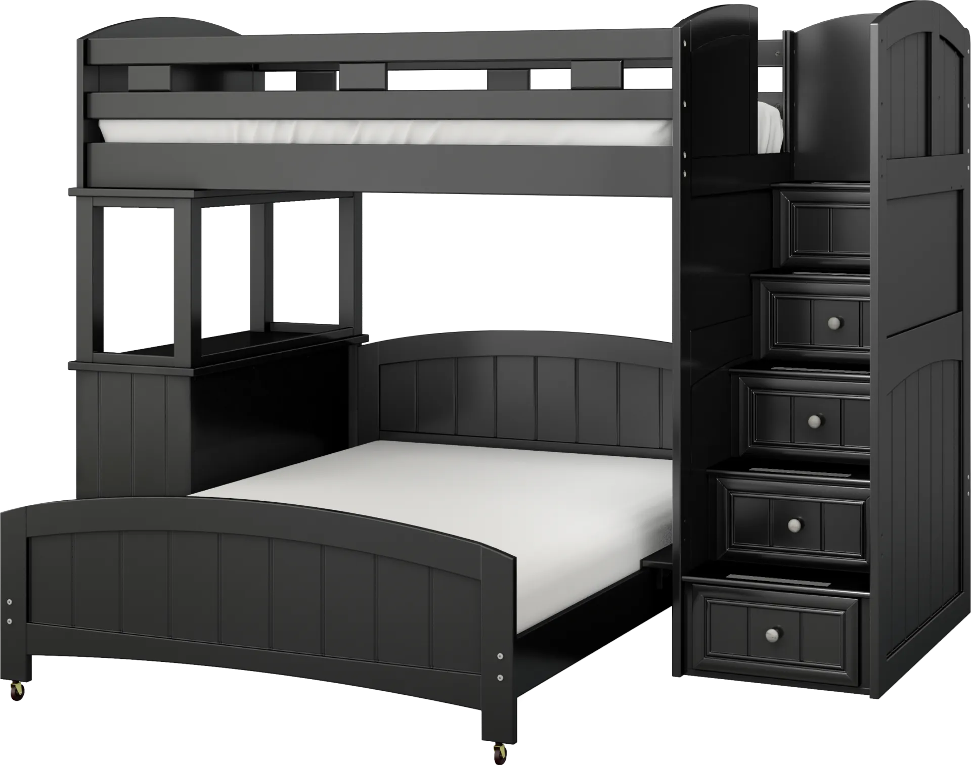 Kids Cottage Colors Black Twin/Full Step Loft with Dresser - Image 1