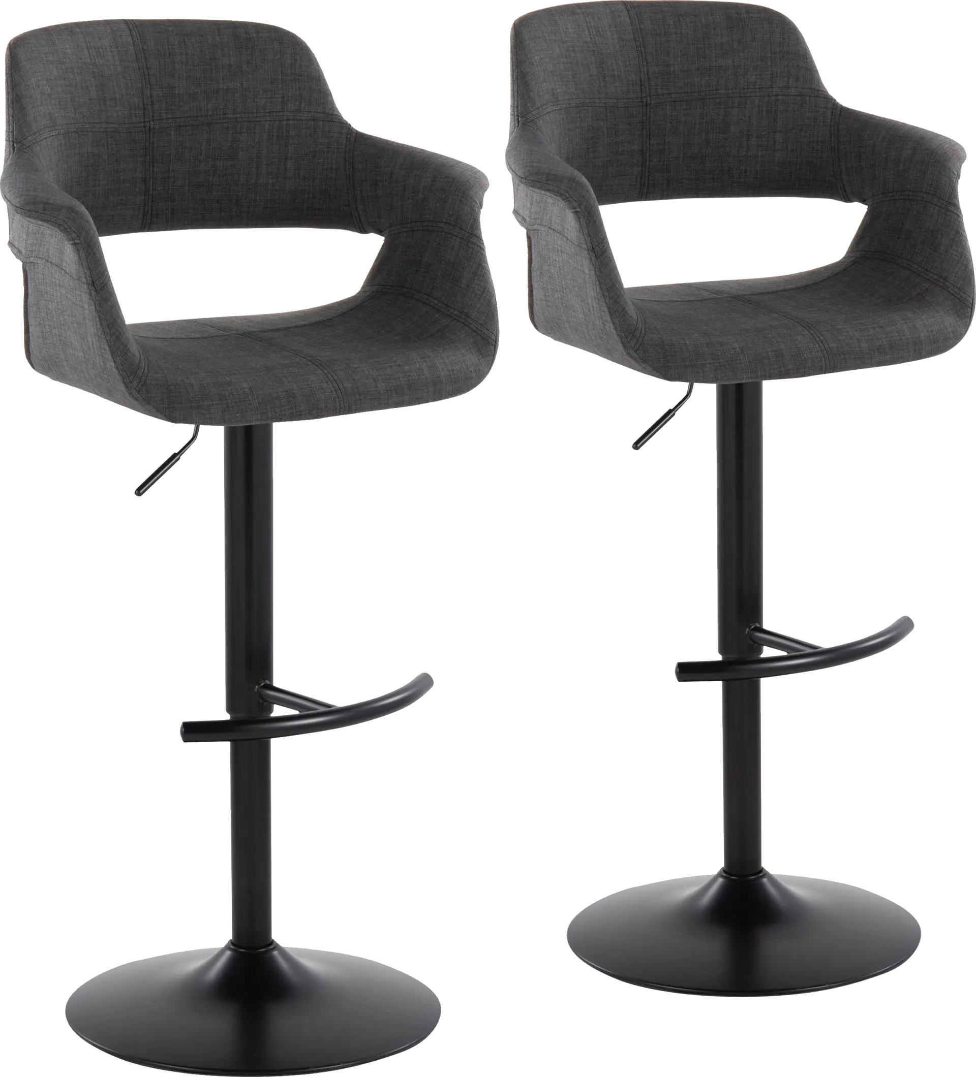 Greinwich I Charcoal Adjustable Barstool, Set of 2