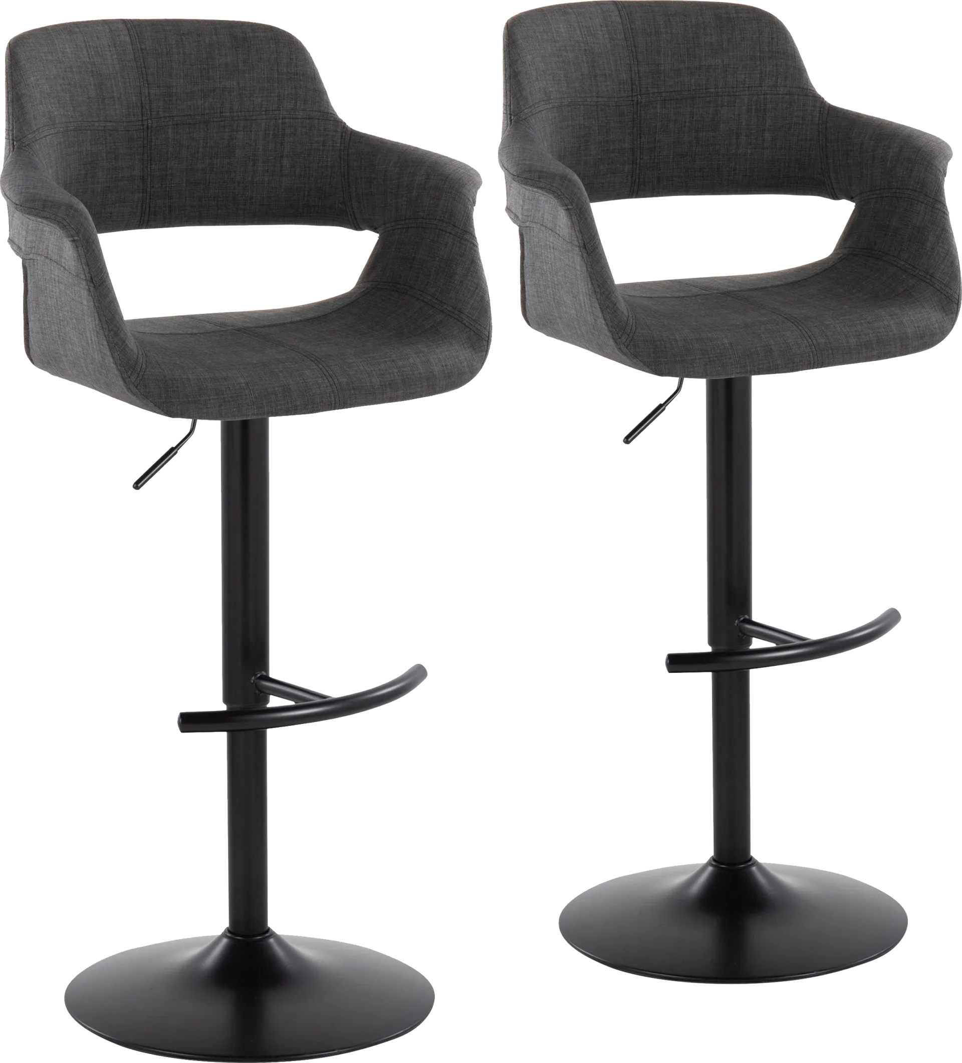 Greinwich I Charcoal Adjustable Barstool, Set of 2 - Image 1