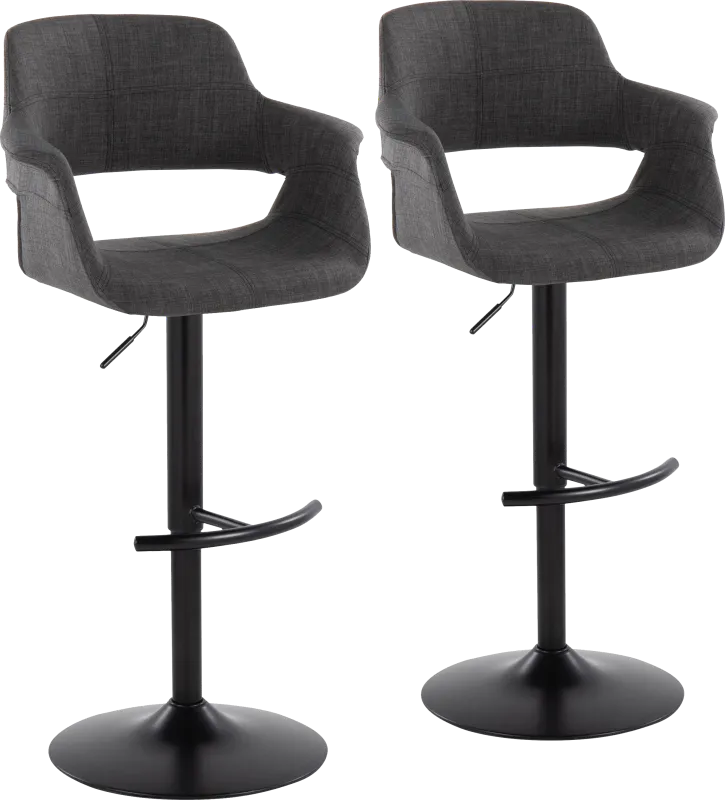 Greinwich I Charcoal Adjustable Barstool, Set of 2