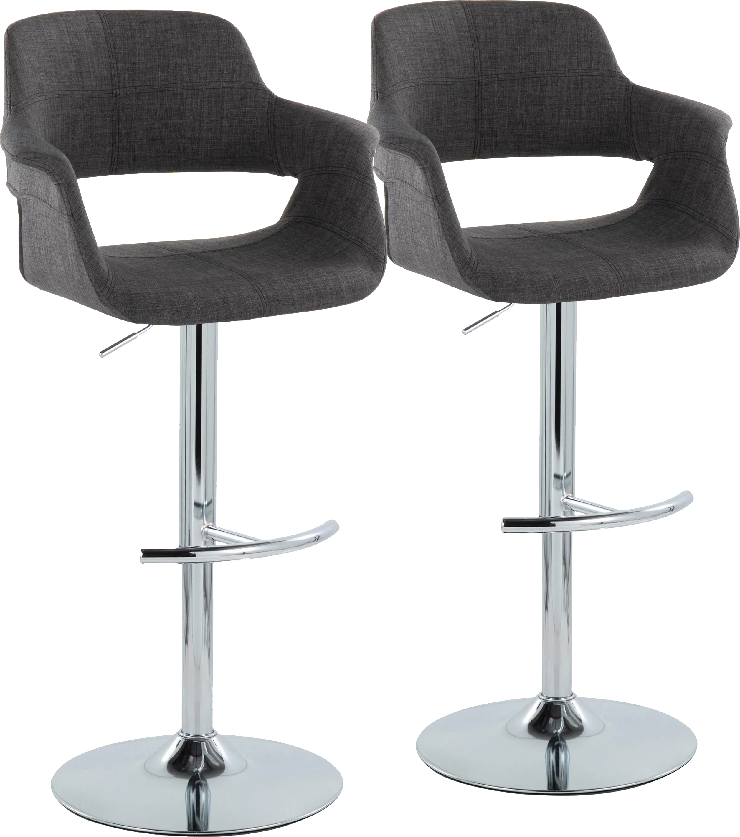 Greinwich II Charcoal Adjustable Barstool, Set of 2 - Thumbnail - Image 1
