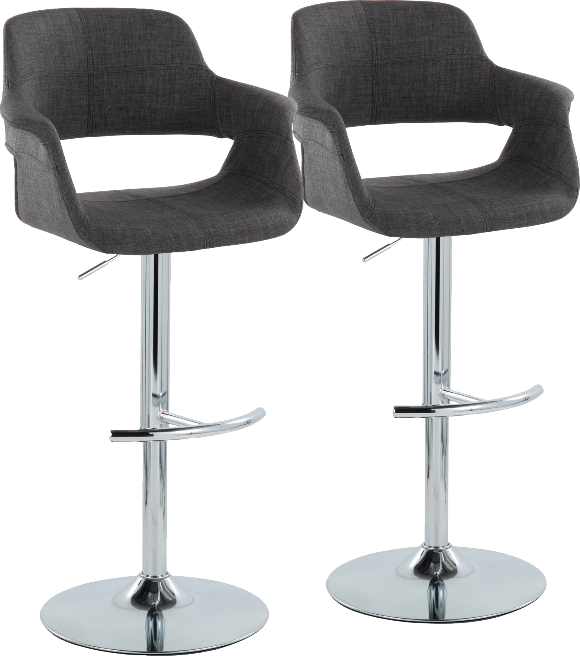 Greinwich II Charcoal Adjustable Barstool, Set of 2 - Image 1