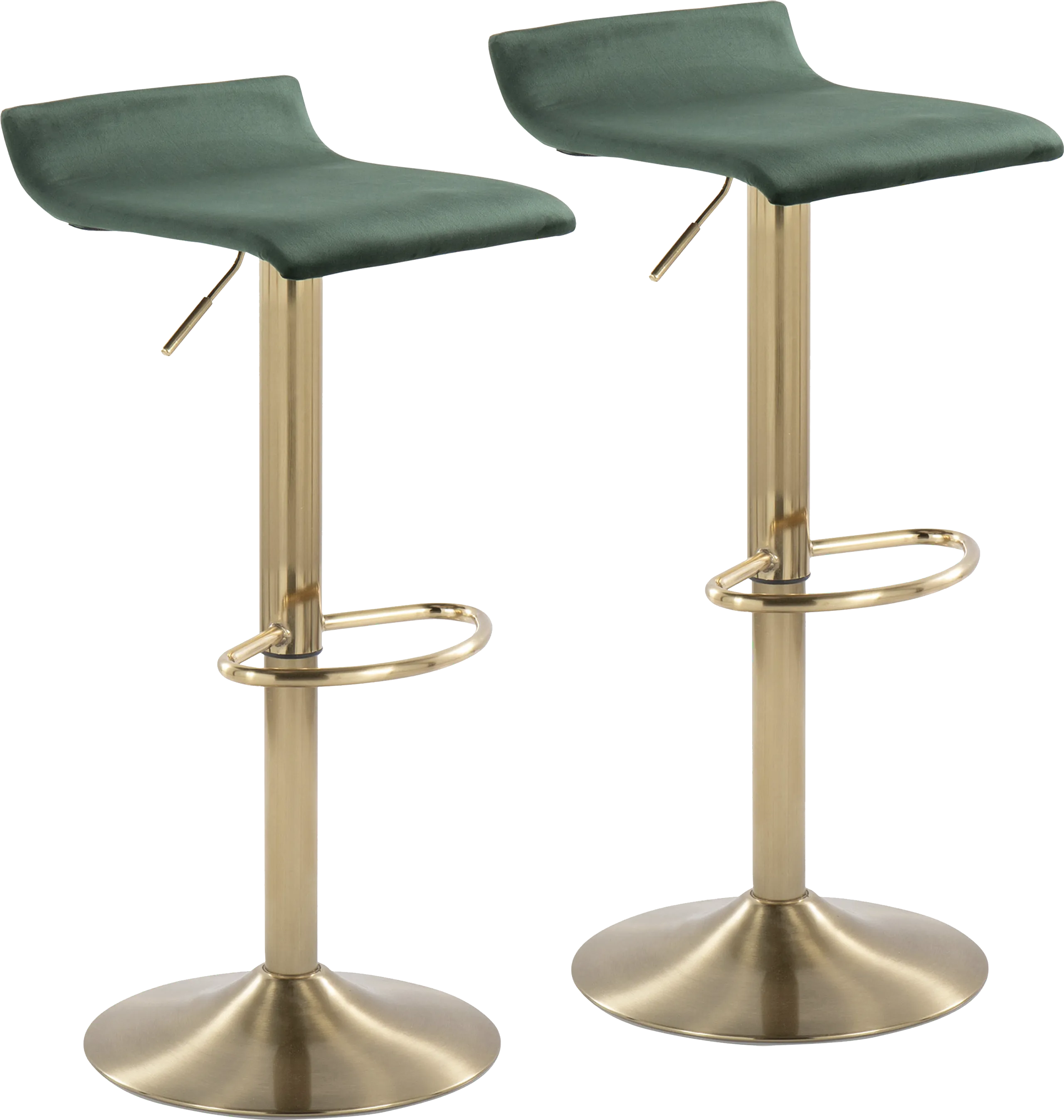 Lebato Green Adjustable Barstool, Set of 2 - Thumbnail - Image 1