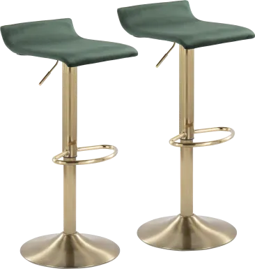 Lebato Green Adjustable Barstool, Set of 2