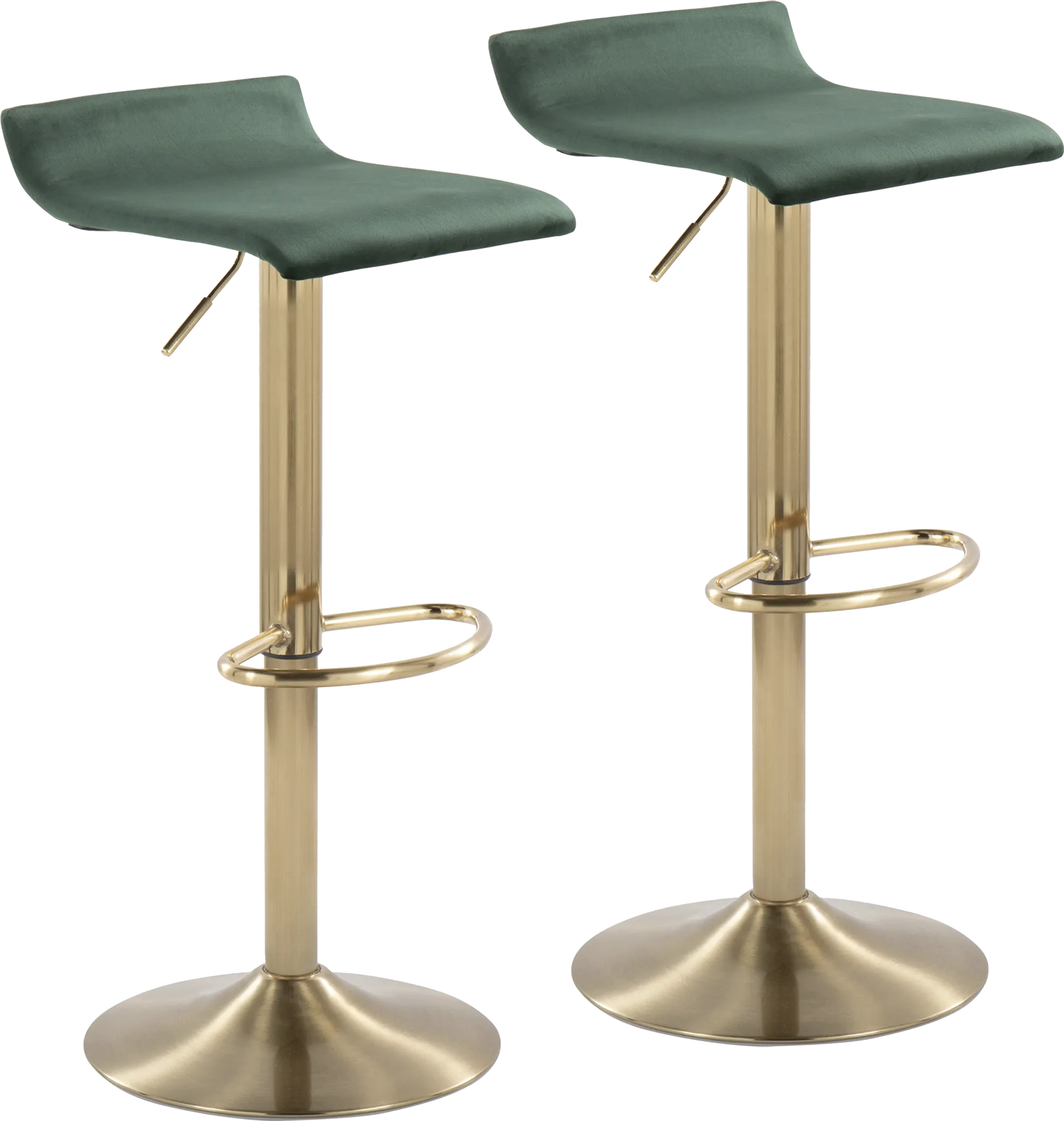 Lebato Green Adjustable Barstool, Set of 2 - Image 1