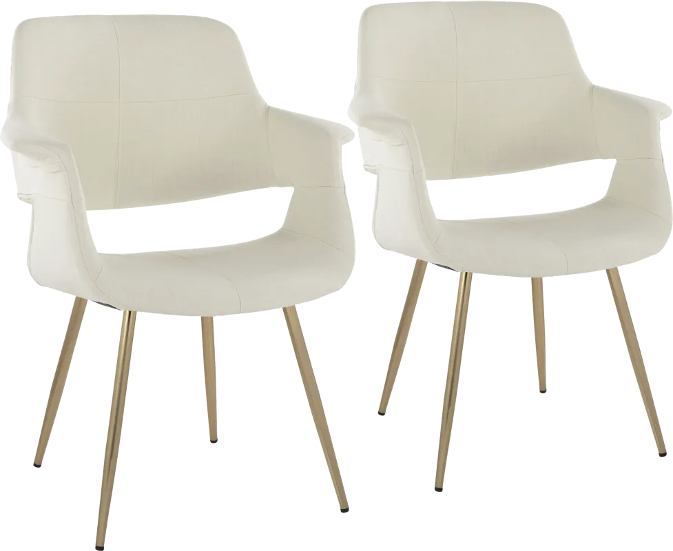 Lafanette I Cream Arm Chair, Set of 2