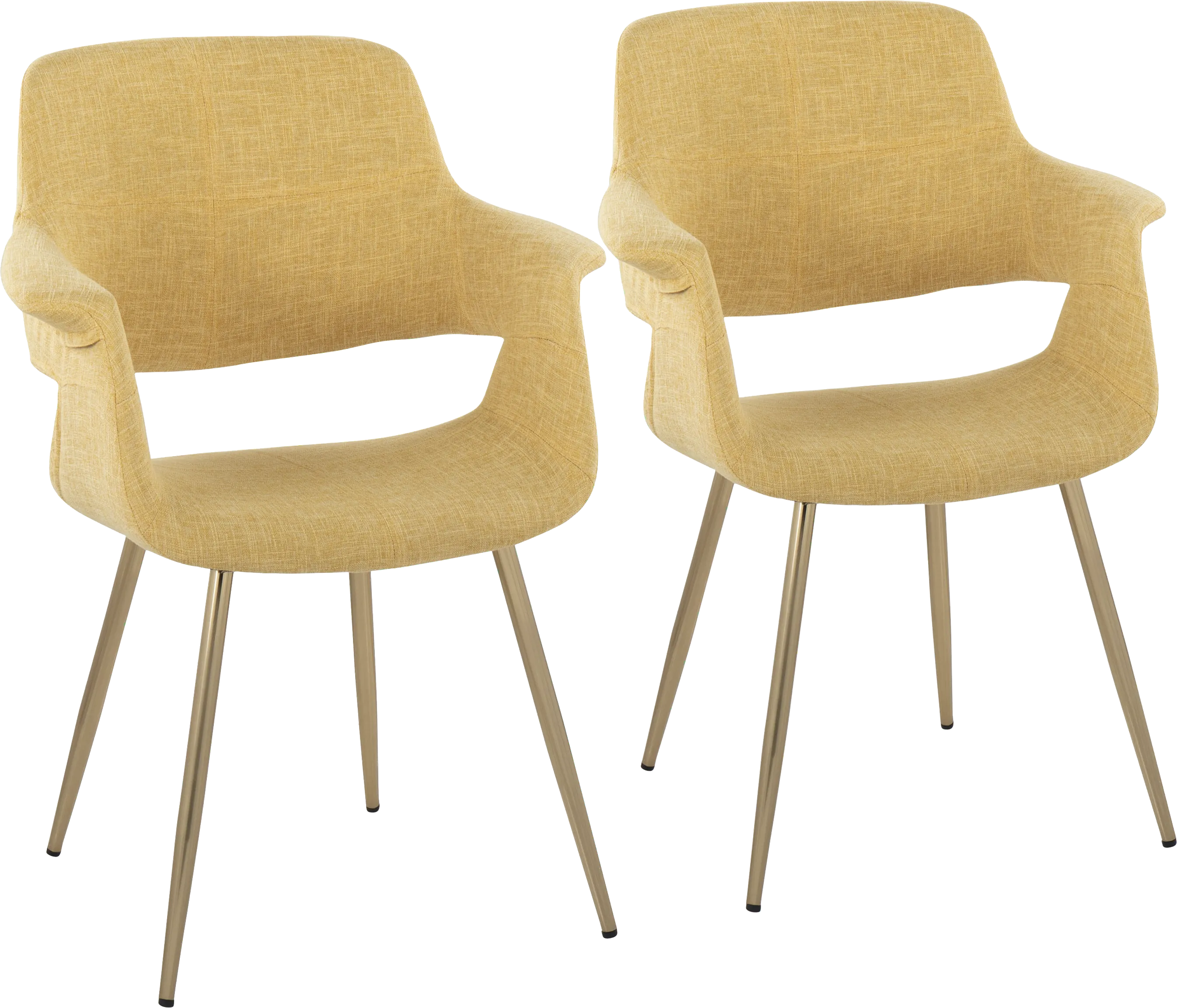 Lafanette I Yellow Arm Chair, Set of 2 - Thumbnail - Image 1