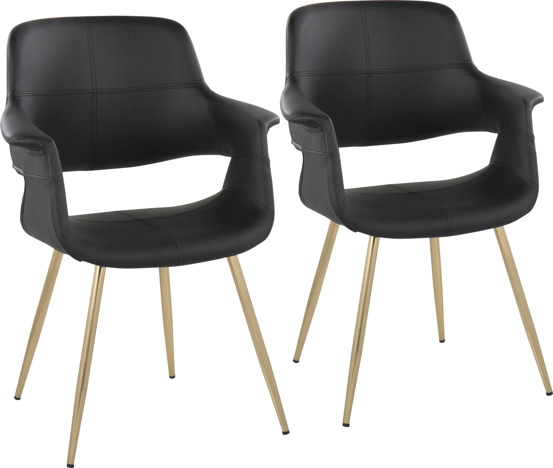 Lafanette I Black Arm Chair, Set of 2