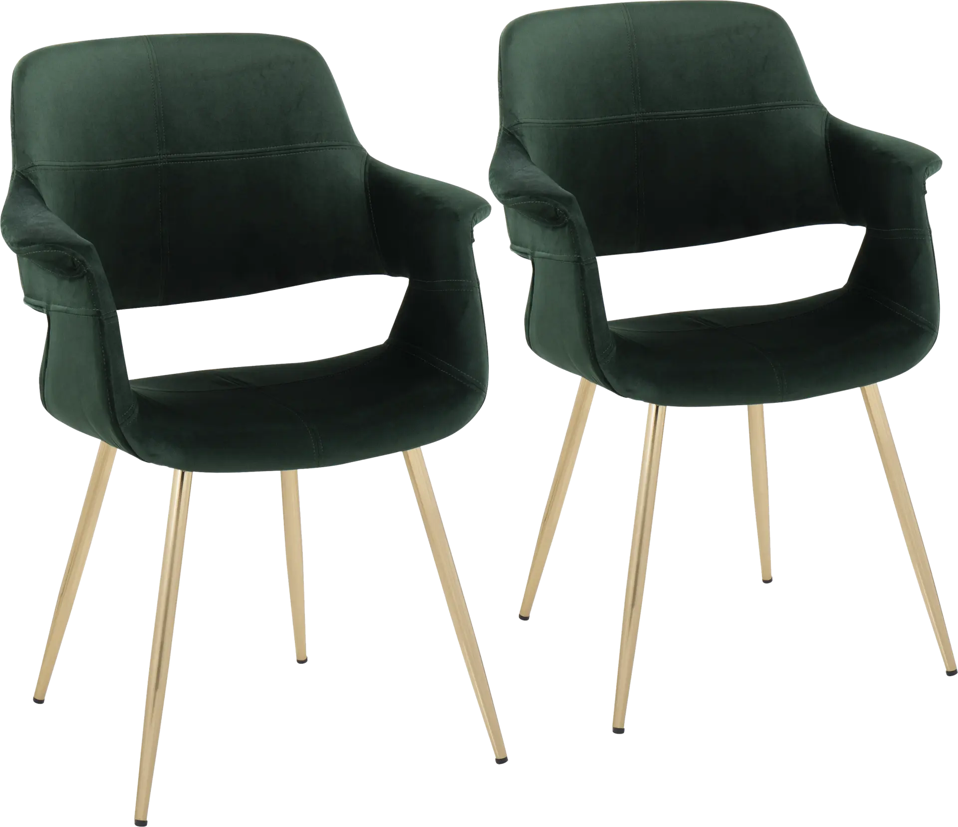 Lafanette I Green Arm Chair, Set of 2