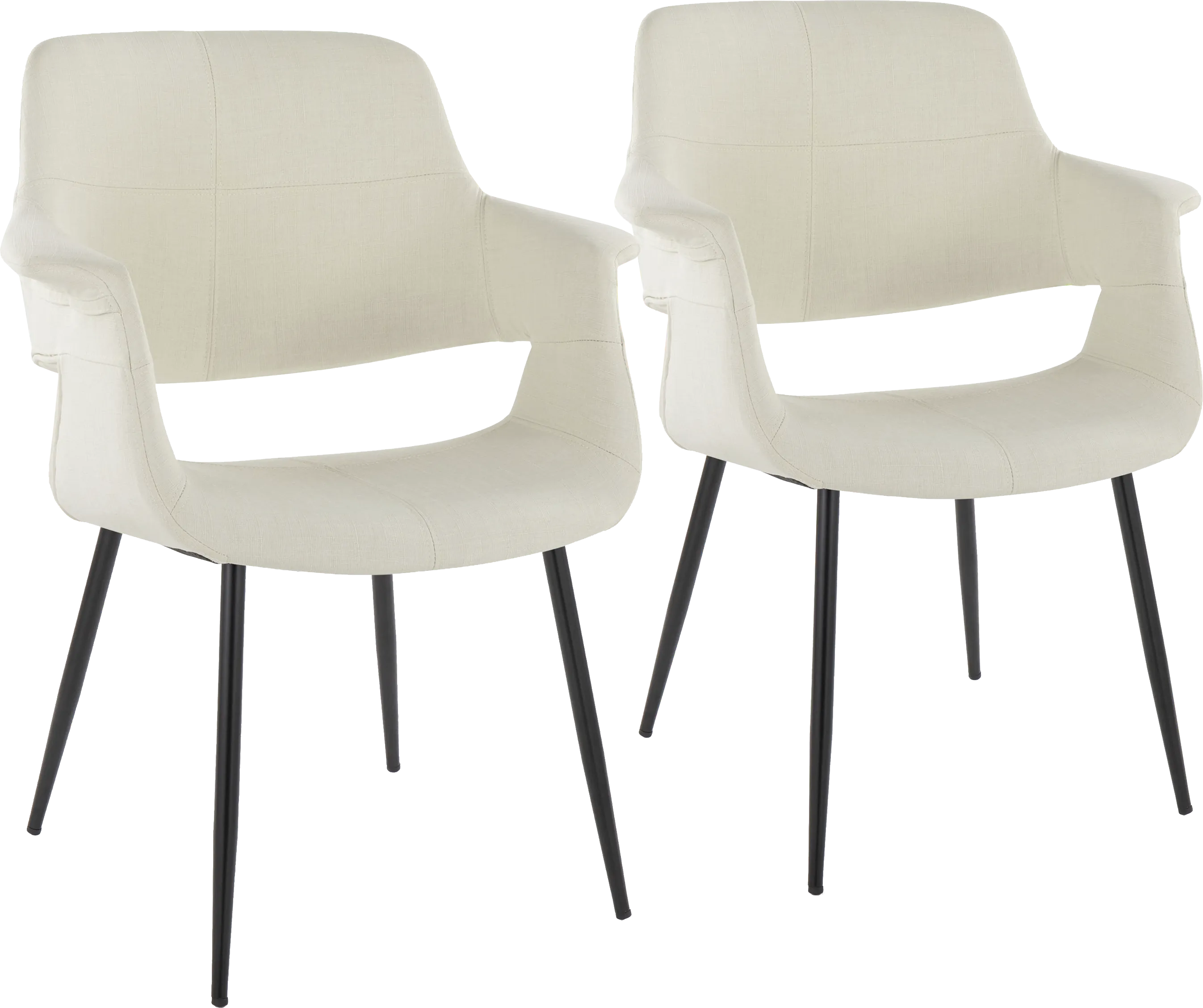 Lafanette II Cream Arm Chair, Set of 2