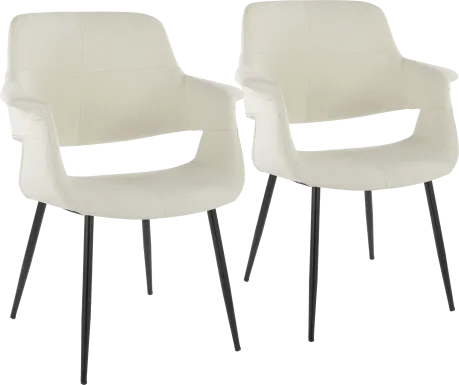 Lafanette II Cream Arm Chair, Set of 2