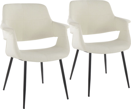 Lafanette II Cream Arm Chair, Set of 2