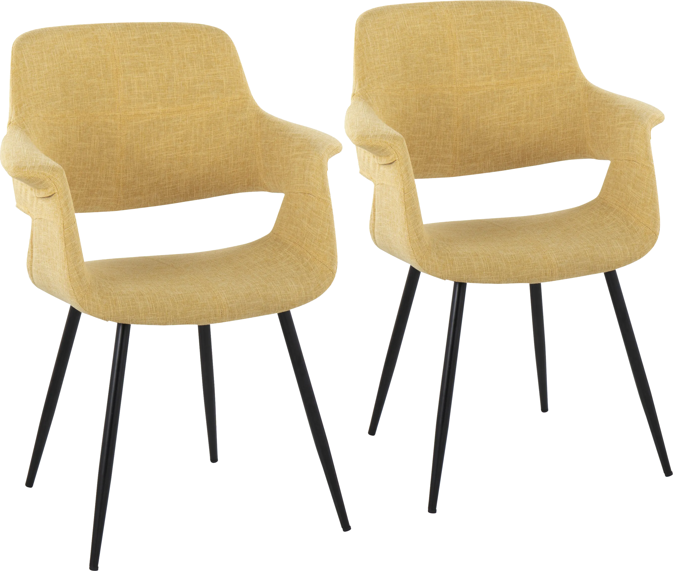 Lafanette II Yellow Arm Chair, Set of 2 - Thumbnail - Image 1