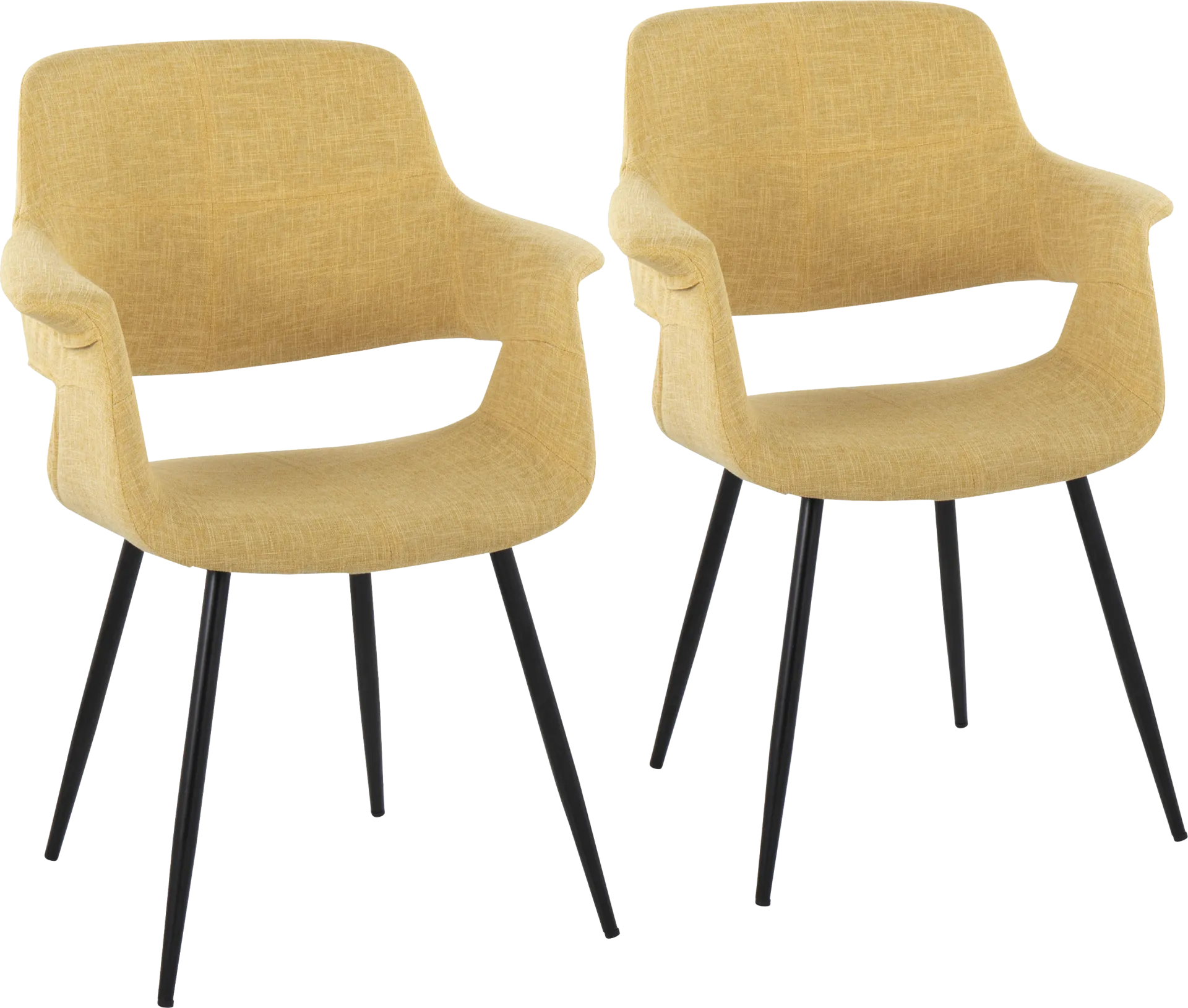Lafanette II Yellow Arm Chair, Set of 2 - Image 1