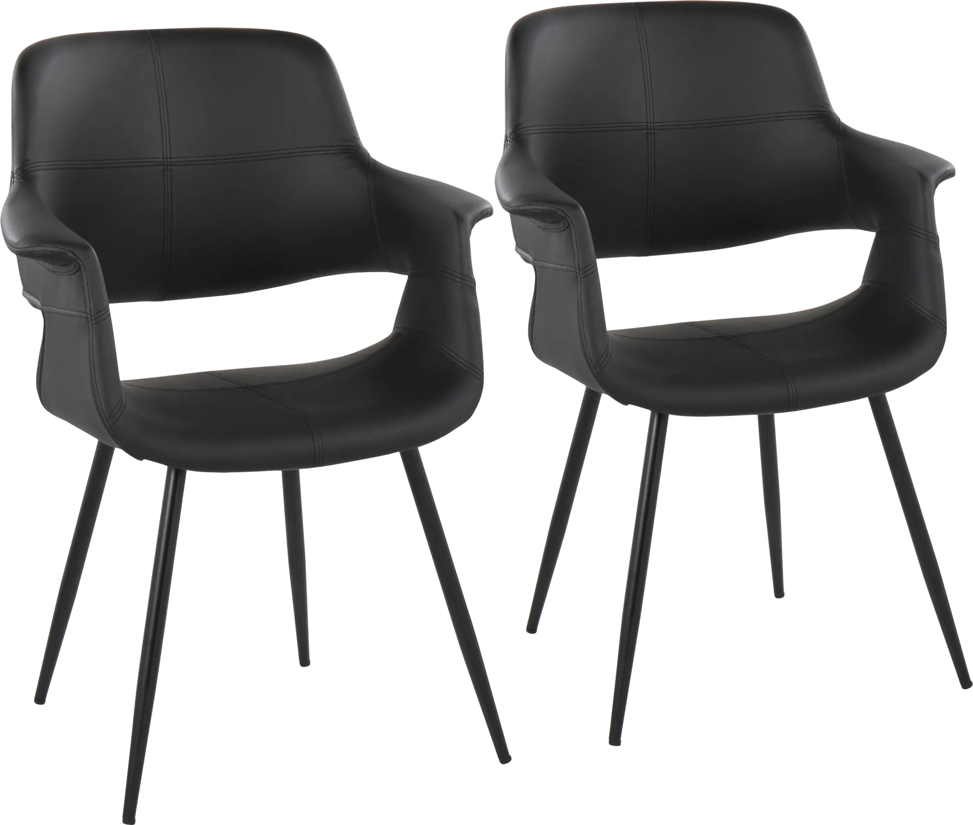 Lafanette II Black Arm Chair, Set of 2