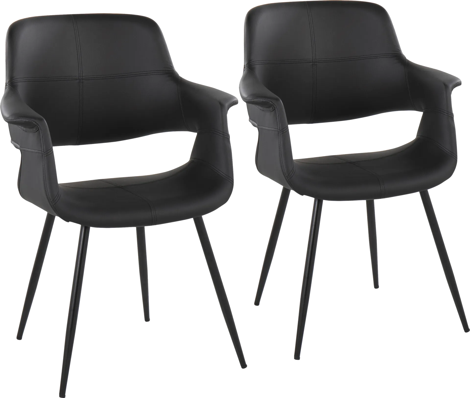 Lafanette II Black Arm Chair, Set of 2 - Image 1