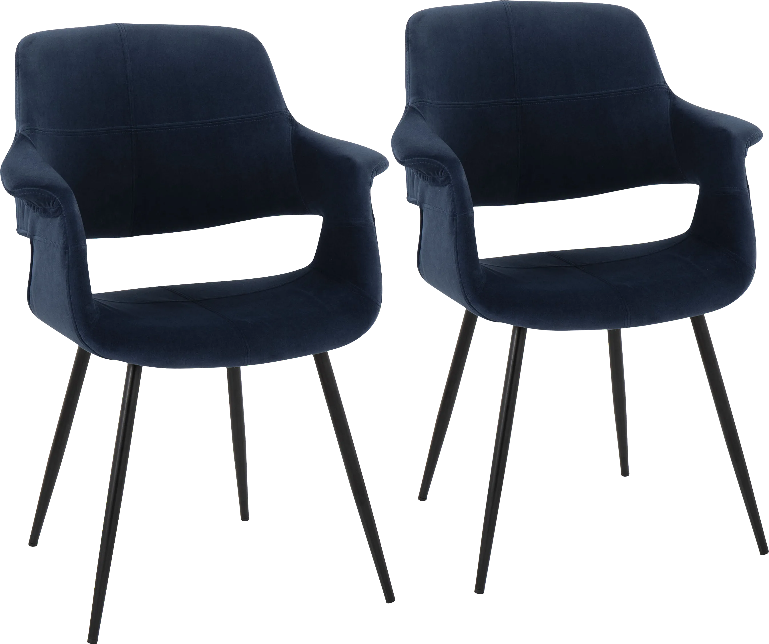 Lafanette II Blue Arm Chair, Set of 2