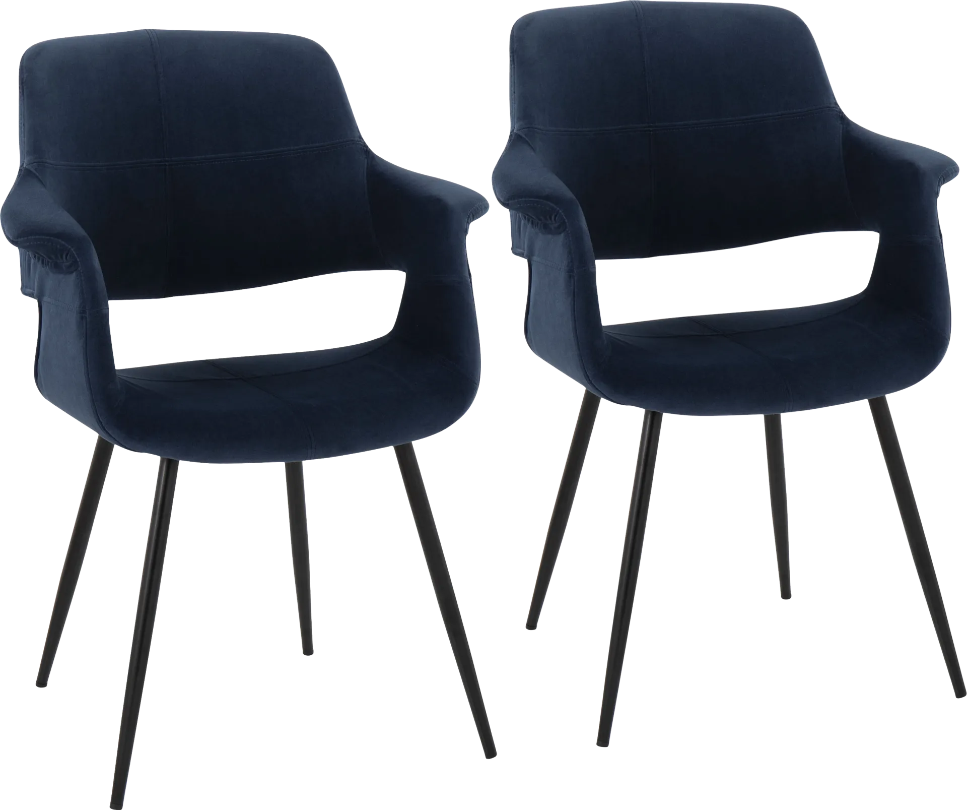 Lafanette II Blue Arm Chair, Set of 2 - Image 1
