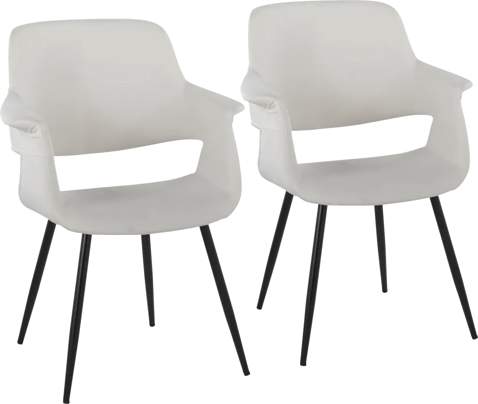 Lafanette II Cream Arm Chair, Set of 2