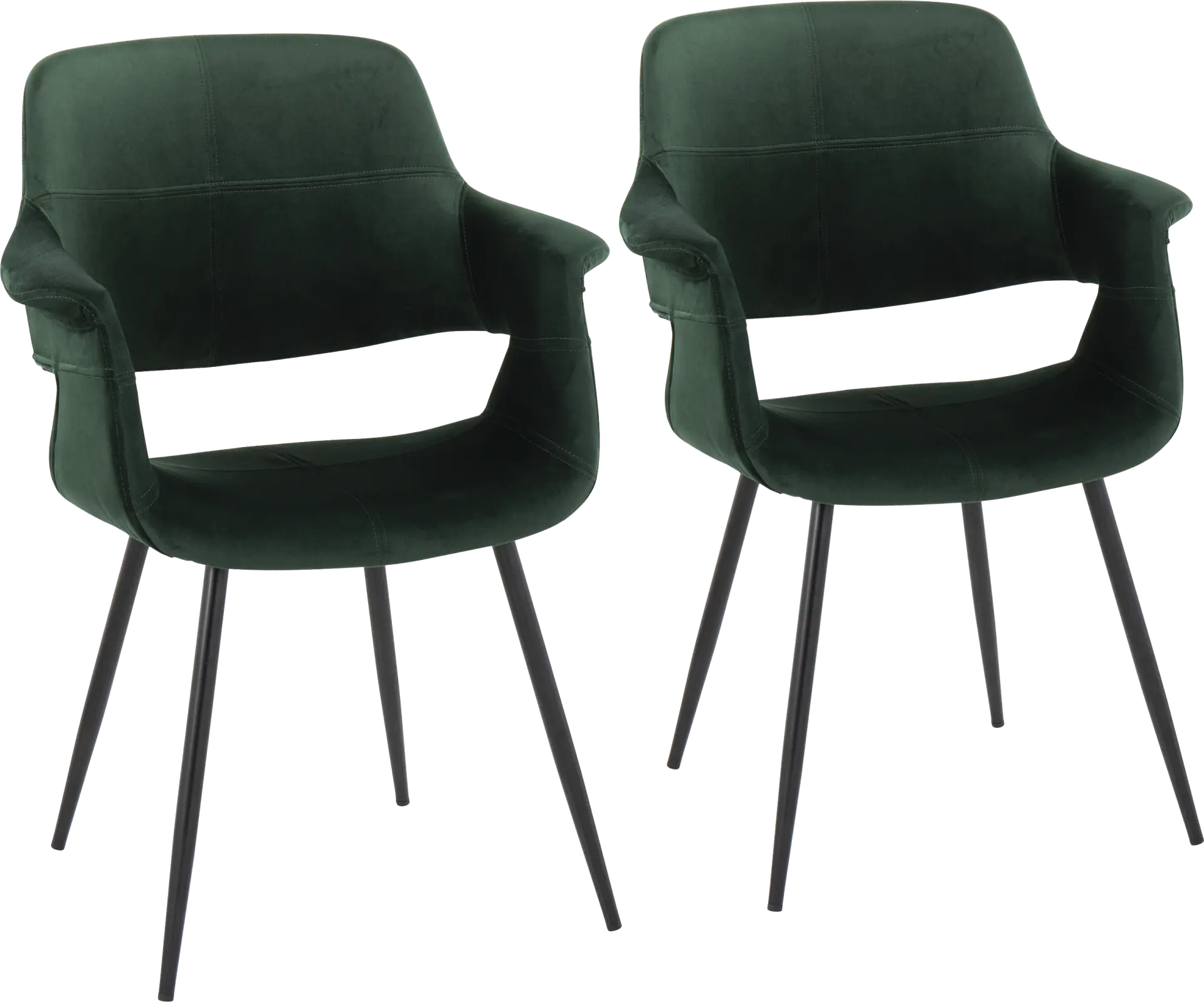 Lafanette II Green Arm Chair, Set of 2