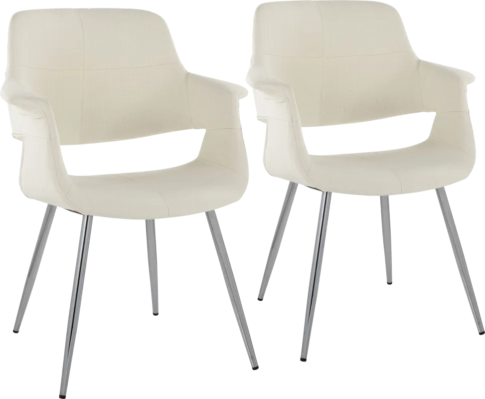 Lafanette III Cream Arm Chair, Set of 2