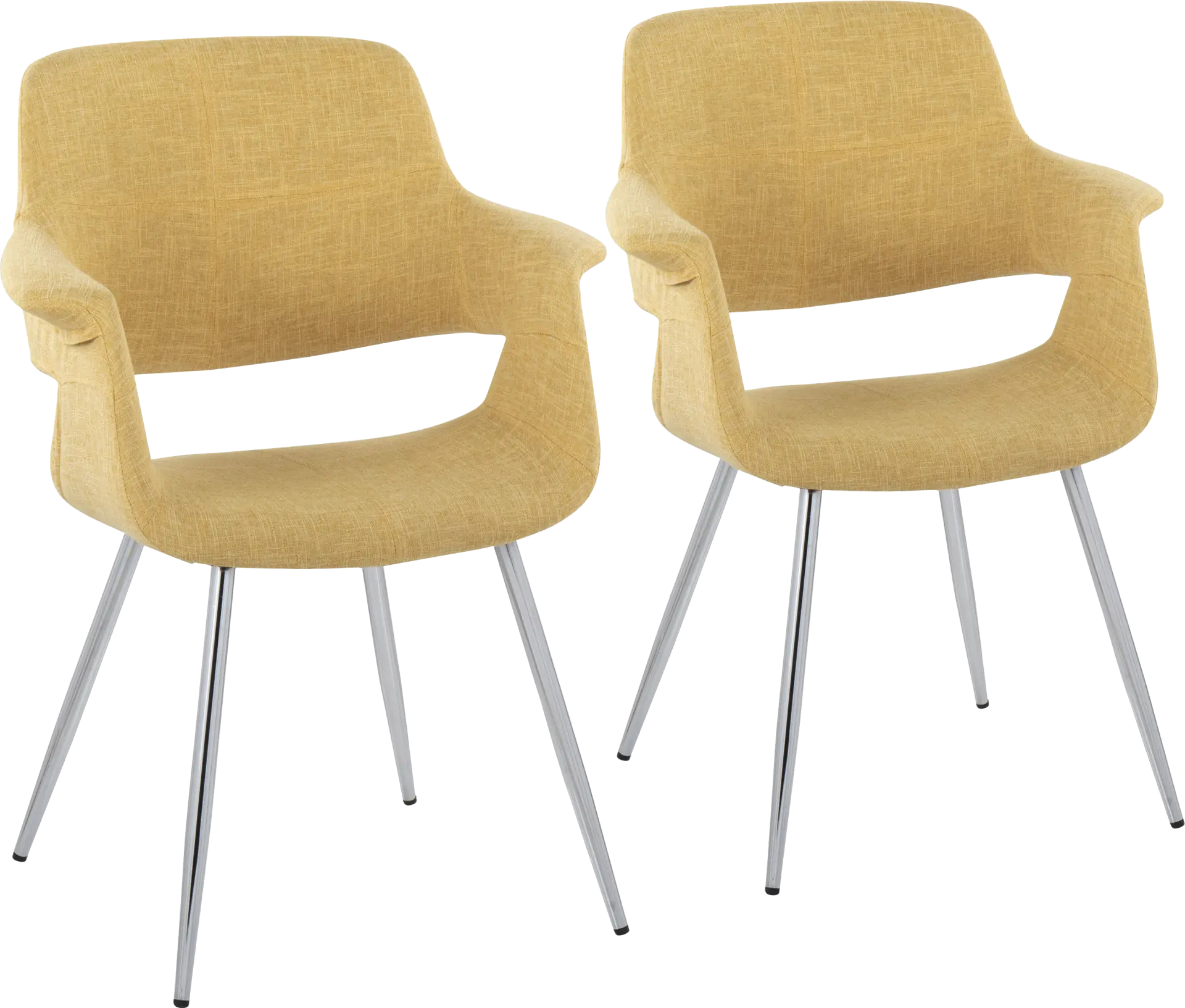 Lafanette III Yellow Arm Chair, Set of 2
