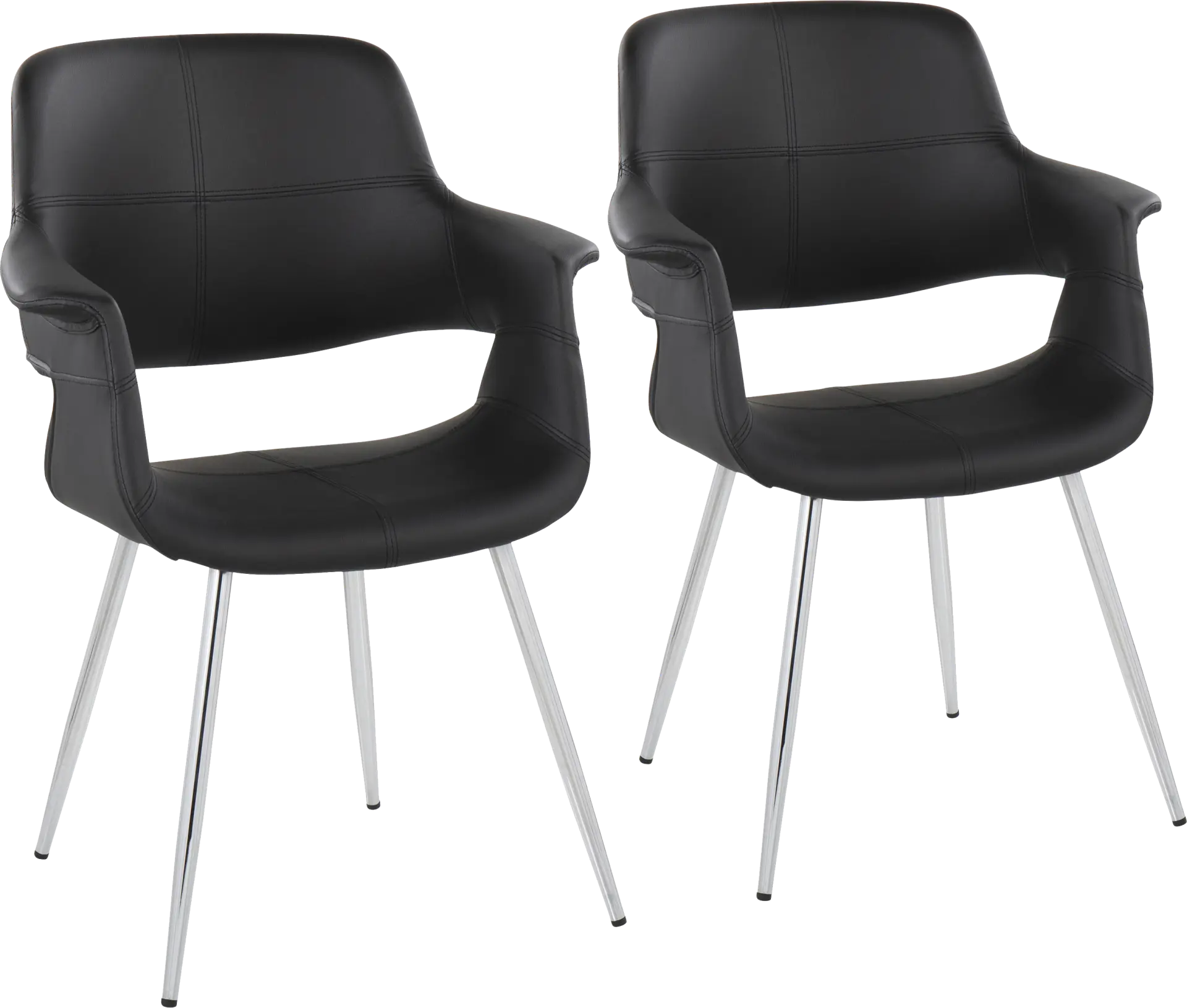 Lafanette III Black Arm Chair, Set of 2