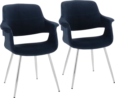 Lafanette III Blue Arm Chair, Set of 2