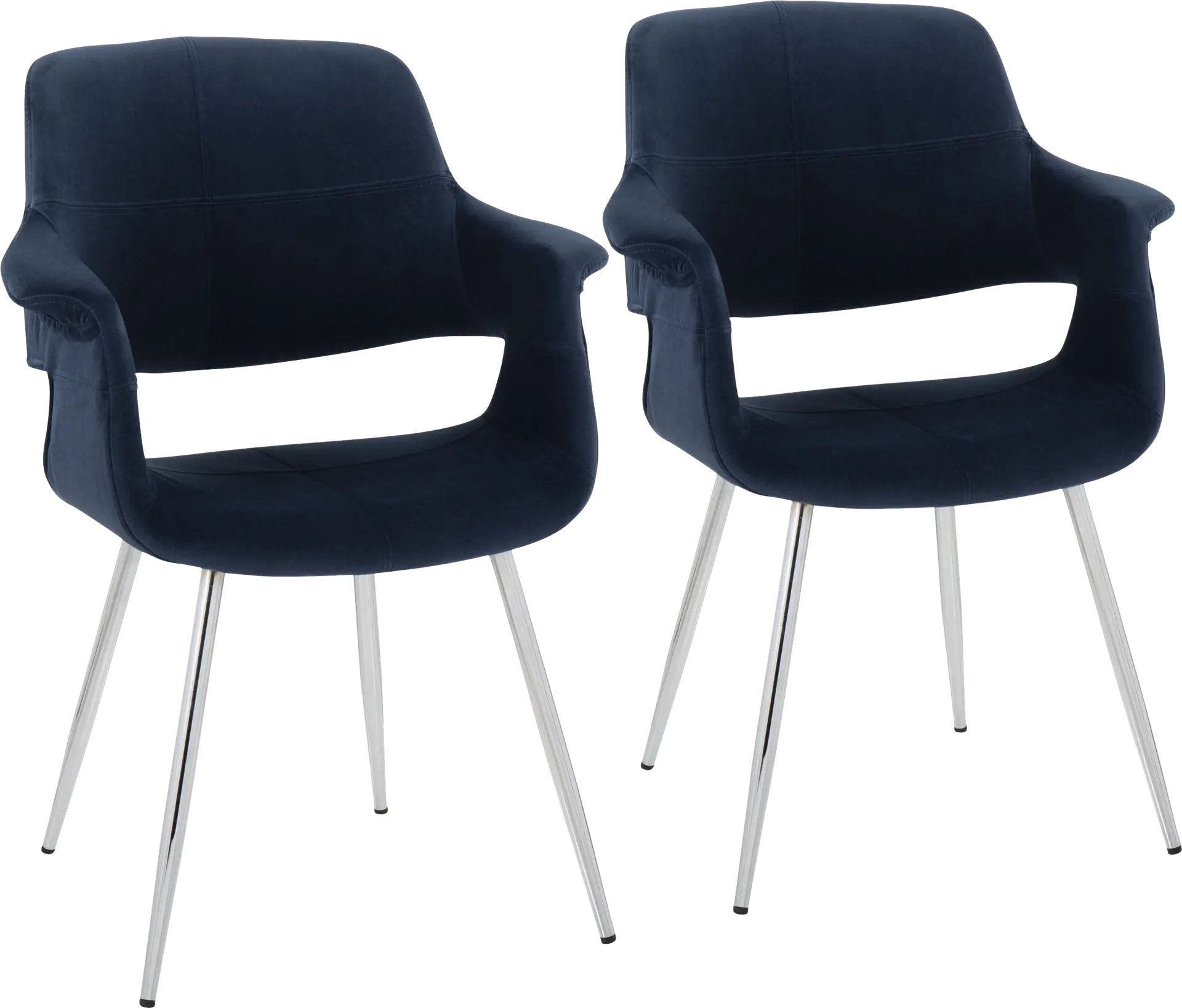Lafanette III Blue Arm Chair, Set of 2
