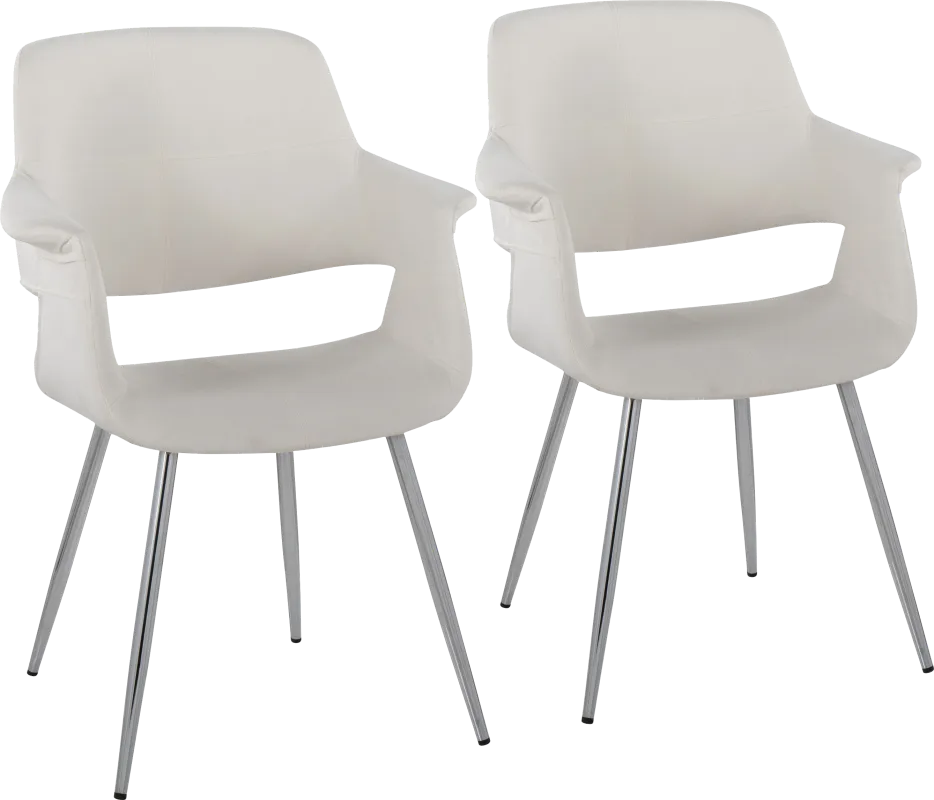 Lafanette III Cream Arm Chair, Set of 2