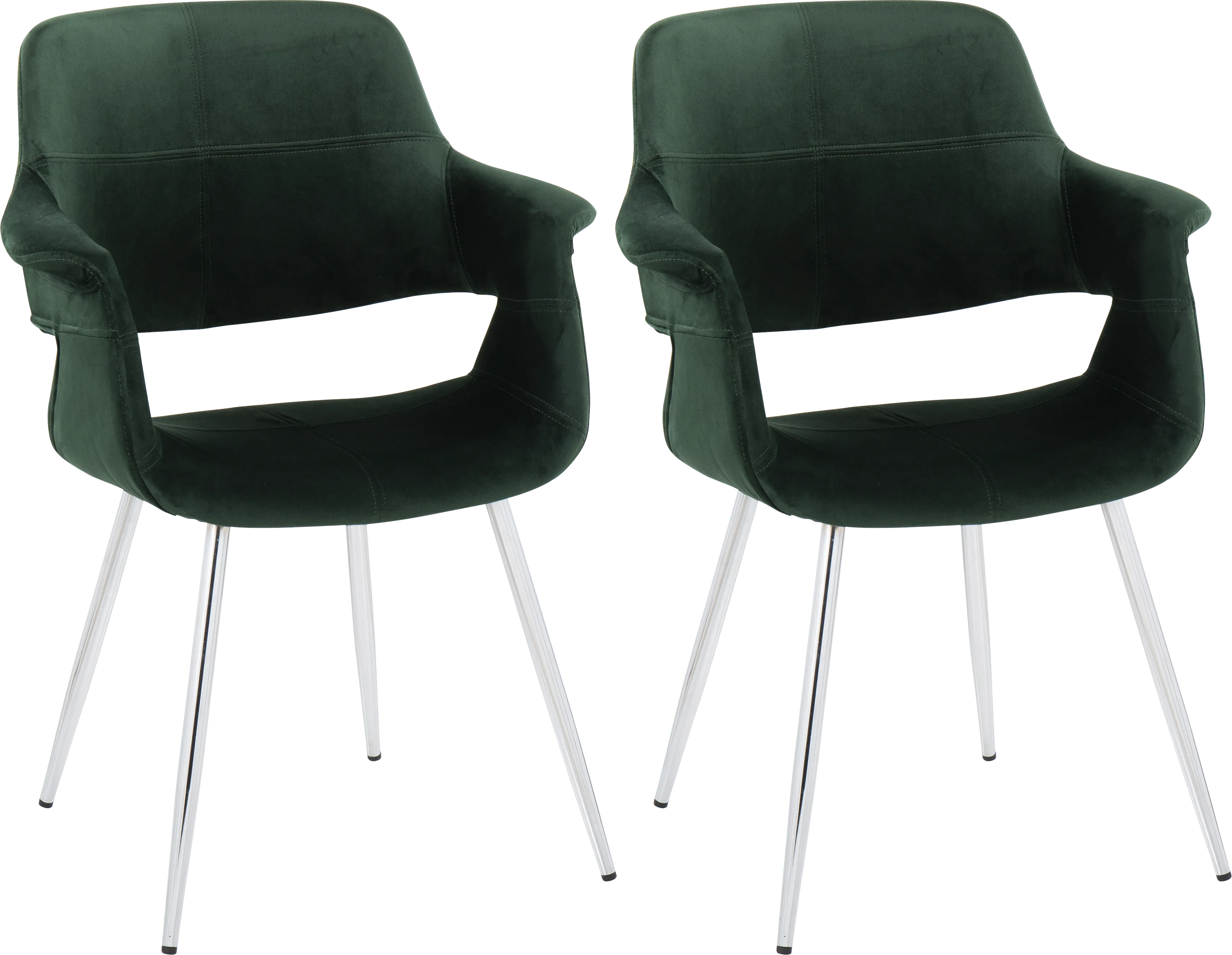 Lafanette III Green Arm Chair, Set of 2