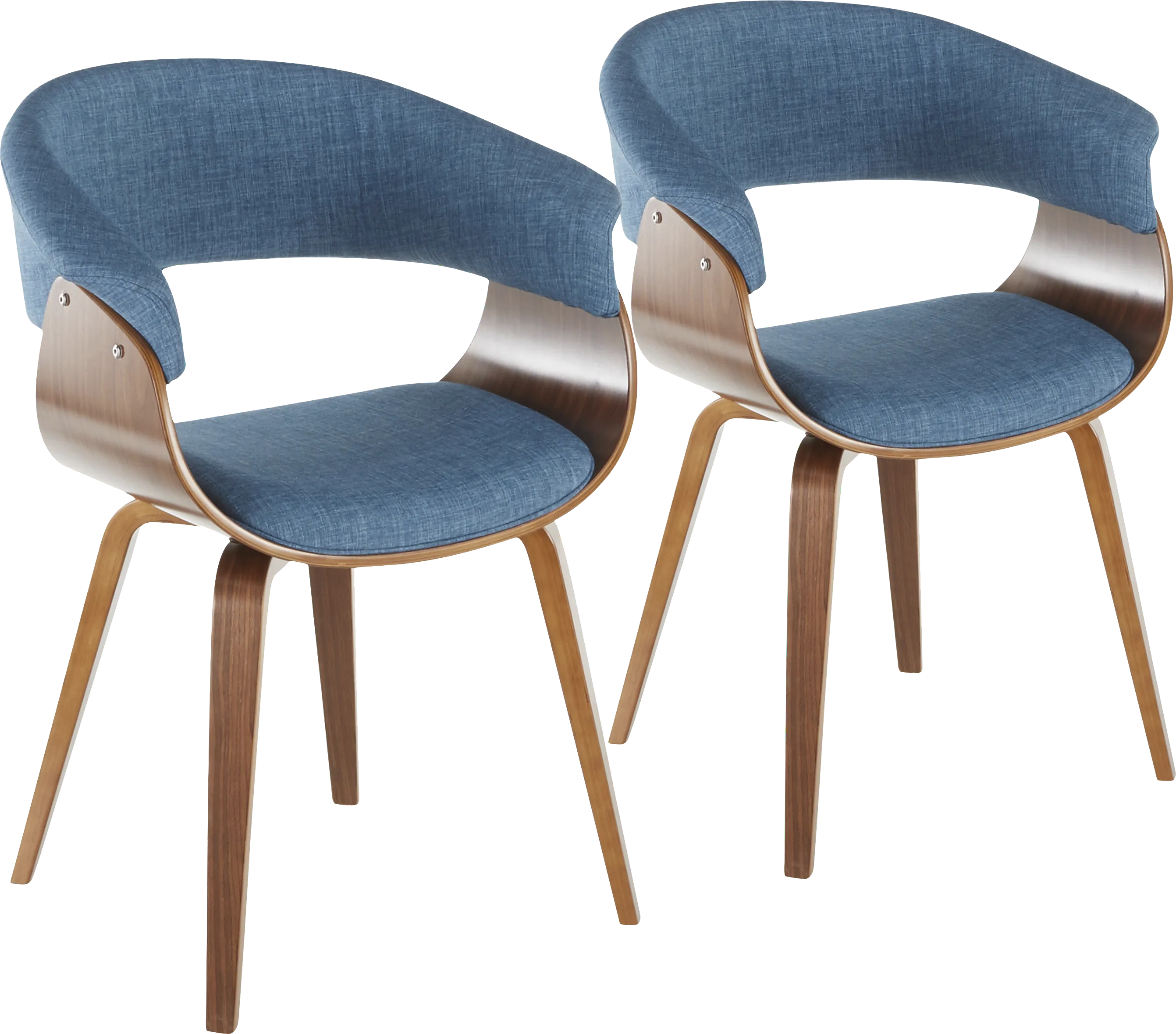 Kahmiel I Blue Arm Chair, Set of 2