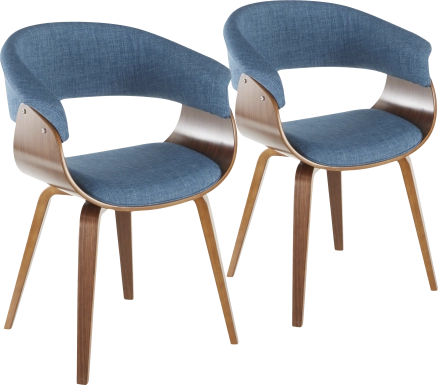 Kahmiel I Blue Arm Chair, Set of 2