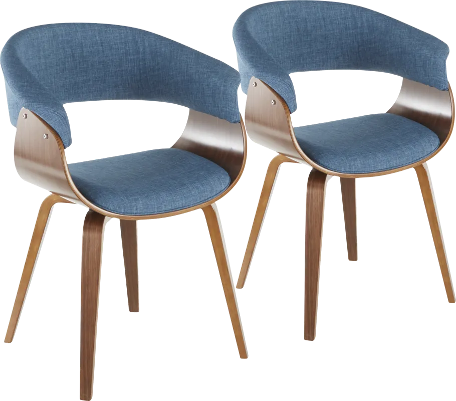 Kahmiel I Blue Arm Chair, Set of 2