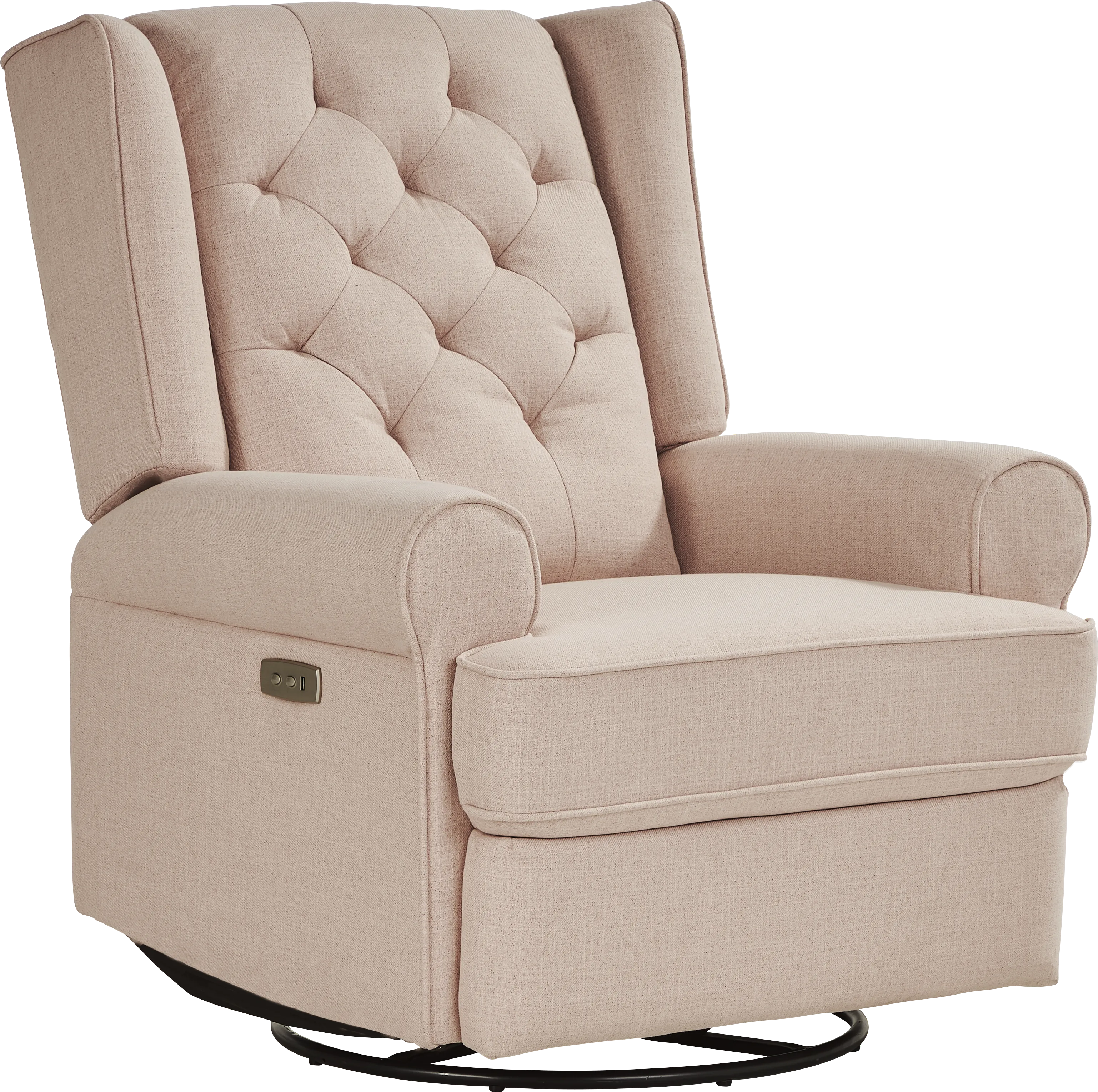 Eveleigh Blush Power Glider Recliner - Thumbnail - Image 1