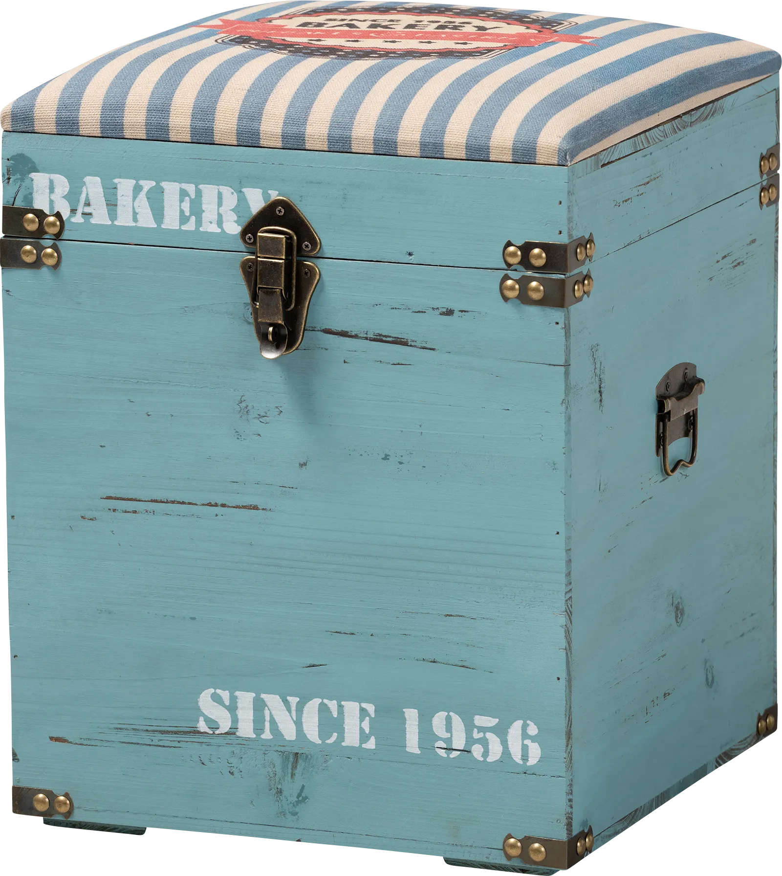 Chalma Blue Ottoman - Image 1