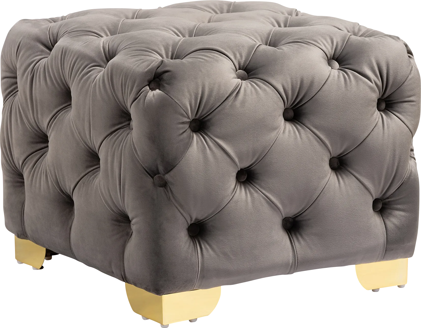 Avocet Gray Ottoman - Image 1